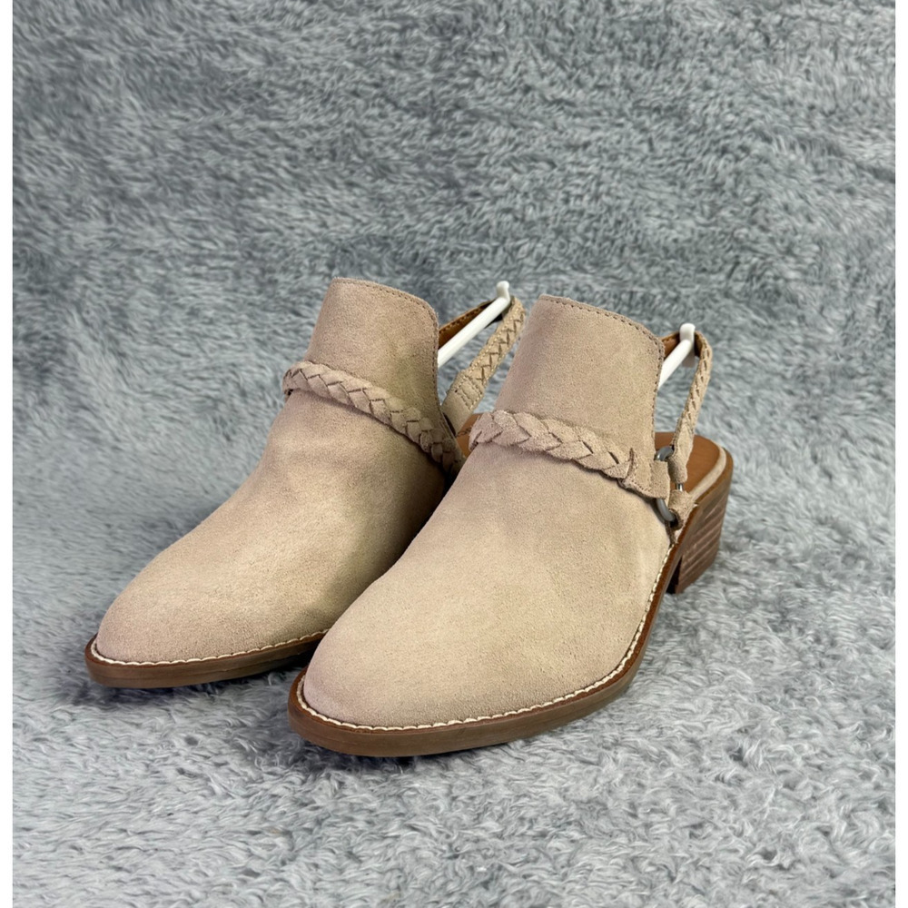 Lucky Brand Fenise Clogs Tan Coffee Suede Booties Women's Size 7.5 Backstrap - Picture 3 of 12
